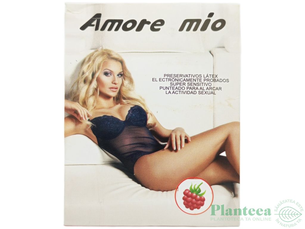 Prezervative super senzitive aroma zmeura 3b - AMORE MIO