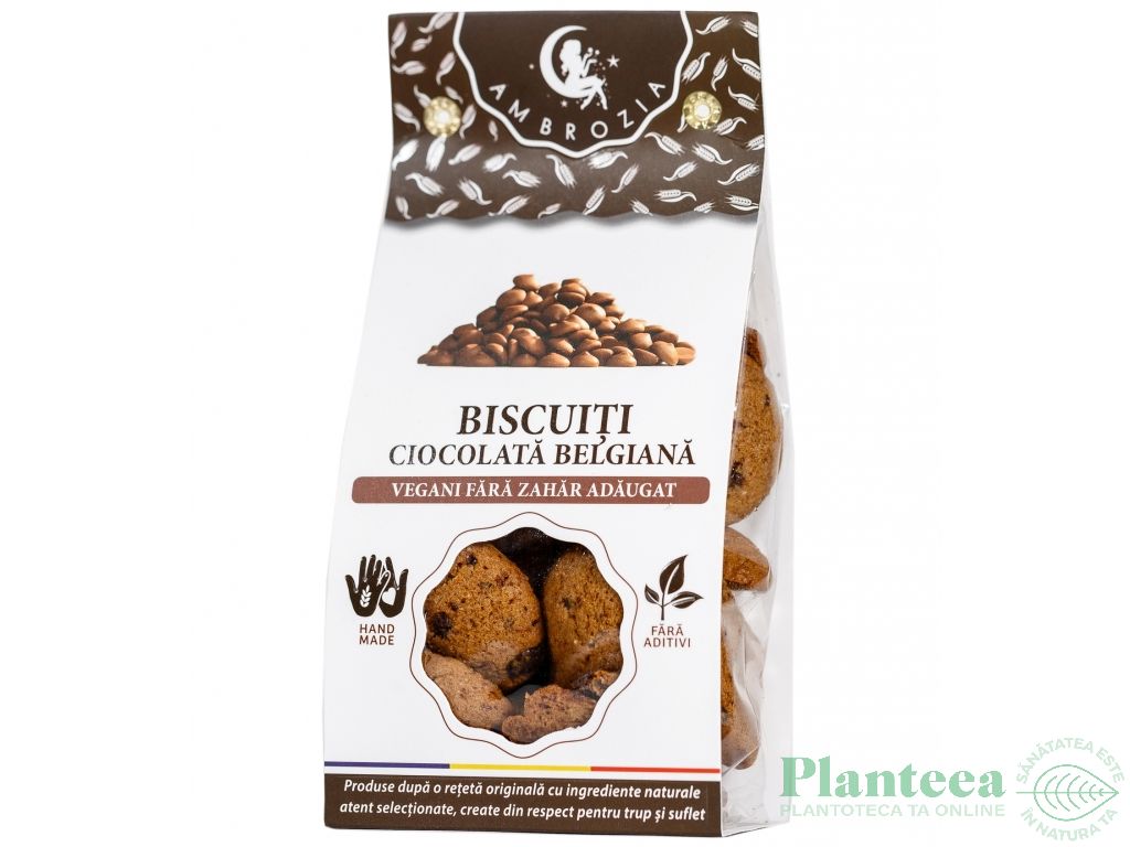 Biscuiti vegani ciocolata naturala 150g - HIPER AMBROZIA
