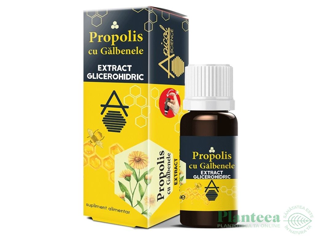 Extract glicerohidric propolis galbenele 30ml - APICOL SCIENCE