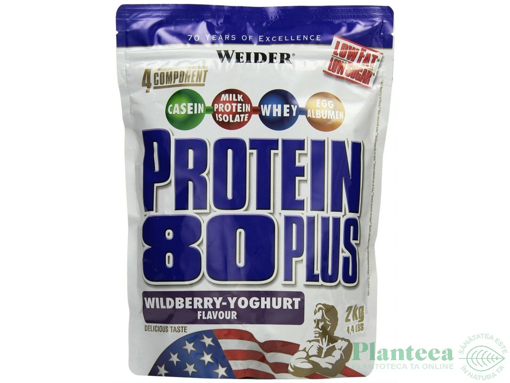 Pulbere proteica mix 4sort 80+ fructe padure iaurt 2kg - WEIDER