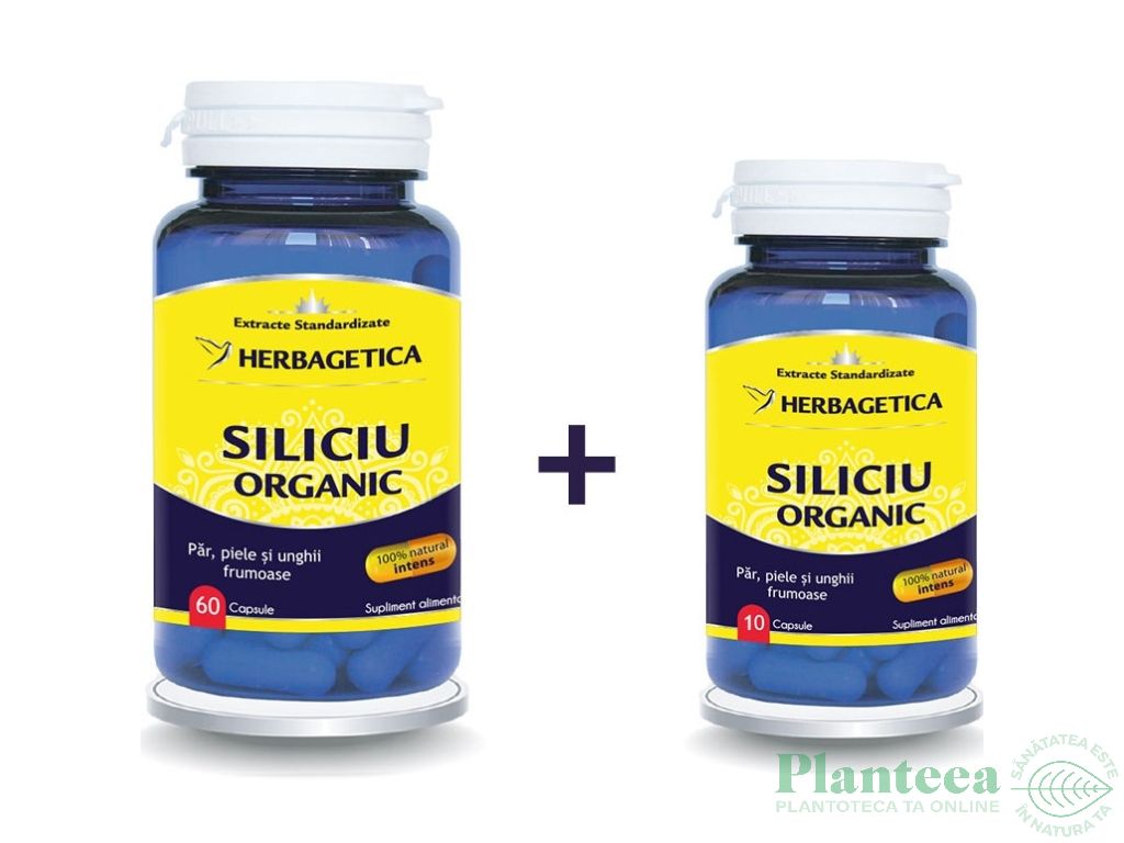 Pachet Siliciu organic 60+10cps - HERBAGETICA