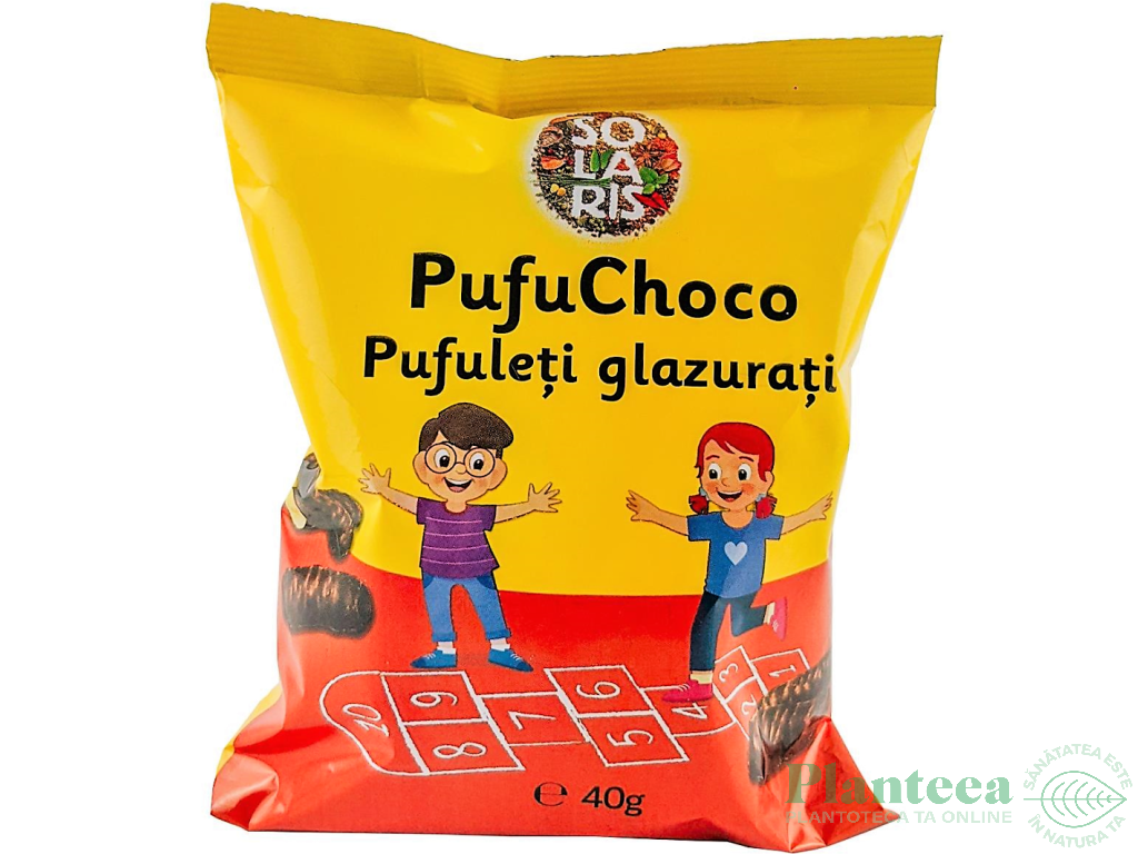 Pufuleti porumb glazurati cacao PufuChoco 40g - SOLARIS