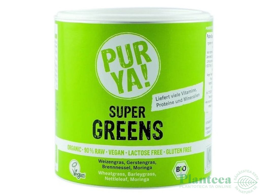 Pulbere vegana Super Greens eco 150g - PUR YA