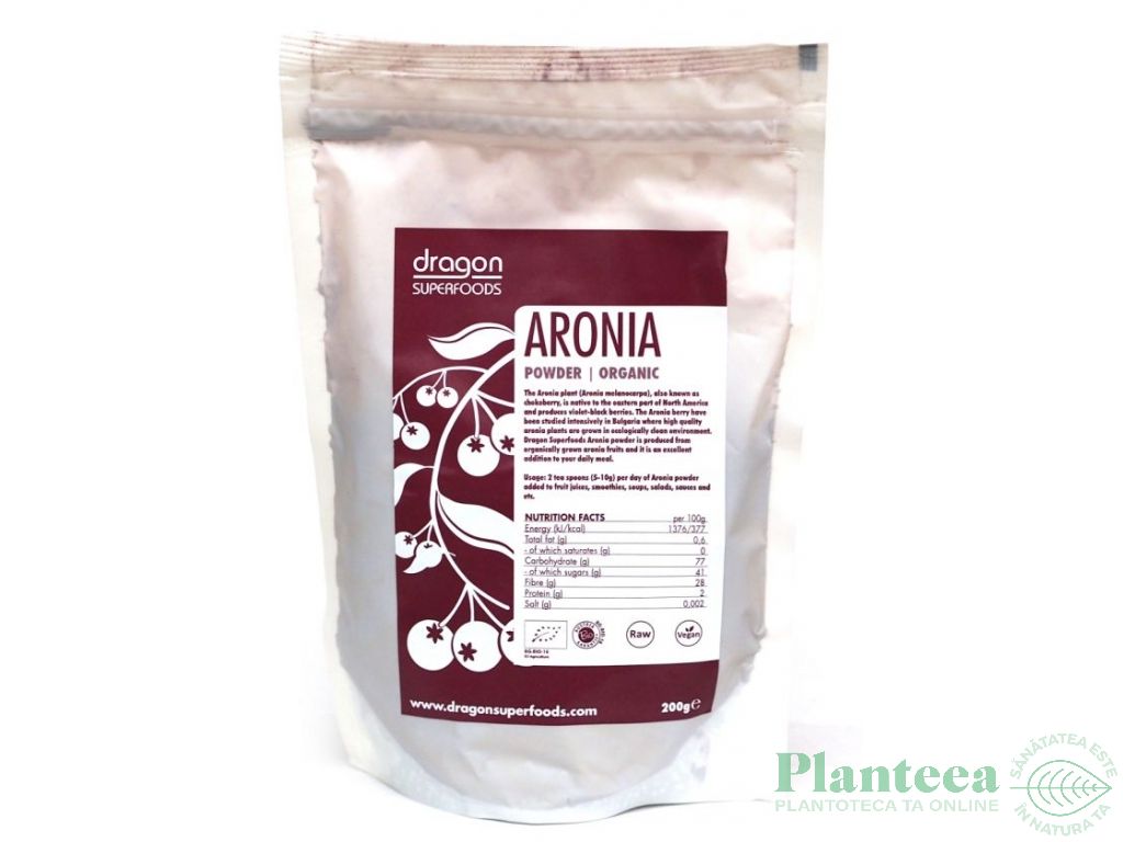 Pulbere aronia eco 200g - DRAGON SUPERFOODS