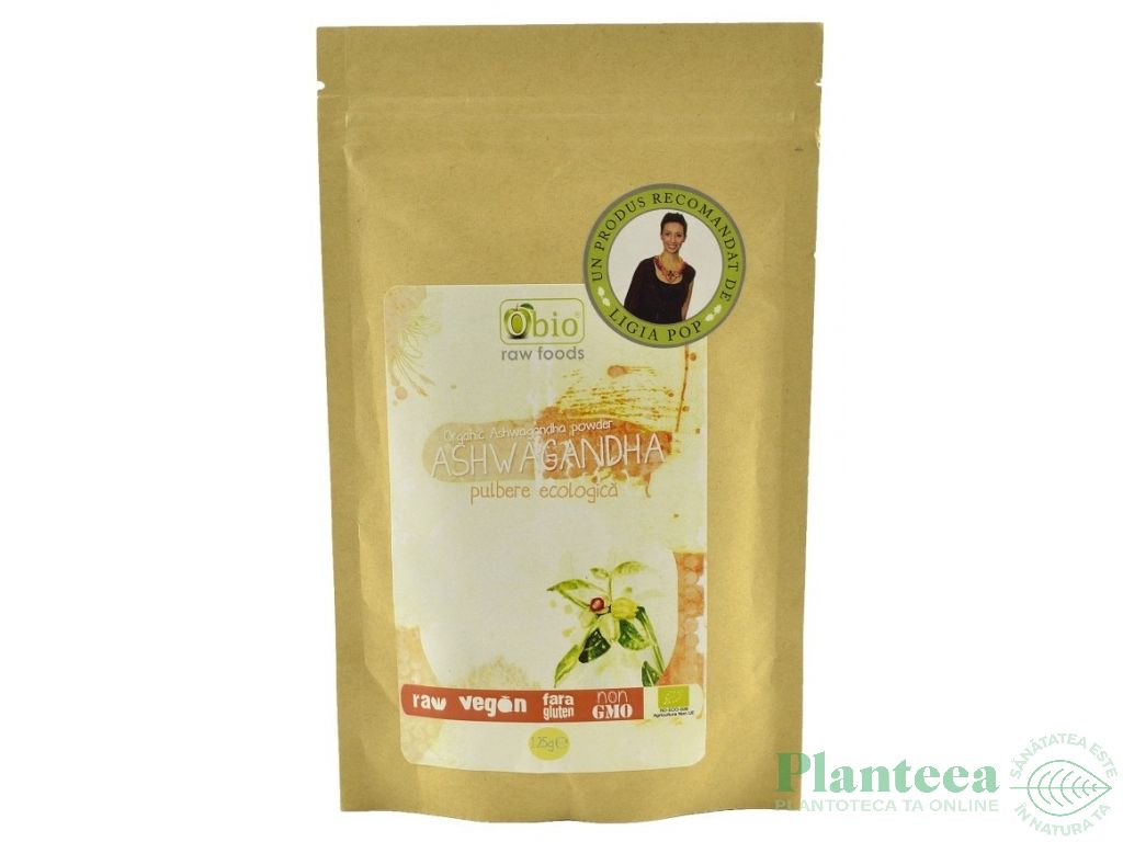 Pulbere ashwagandha raw eco 125g - OBIO