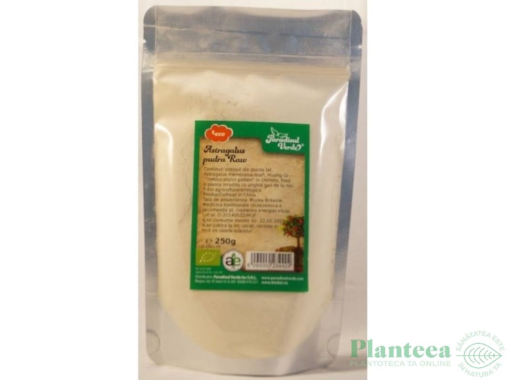 Pulbere astragalus raw eco 250g - PARADISUL VERDE