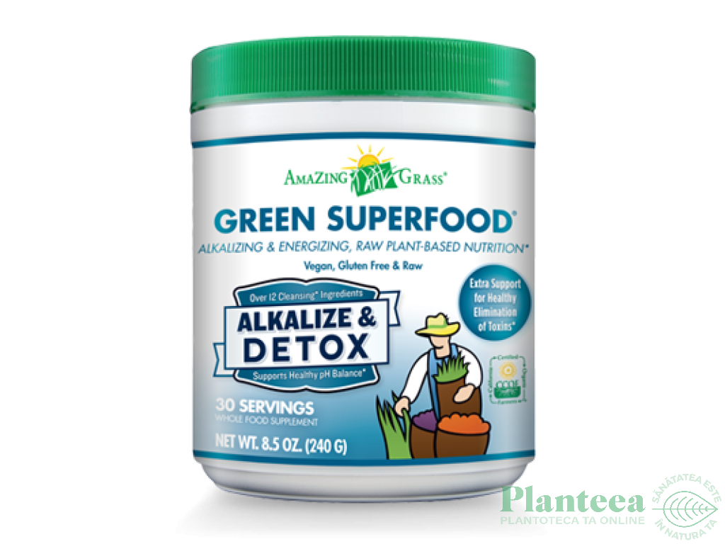 Pulbere Green Superfood alkalize & detox 240g - AMAZING GRASS