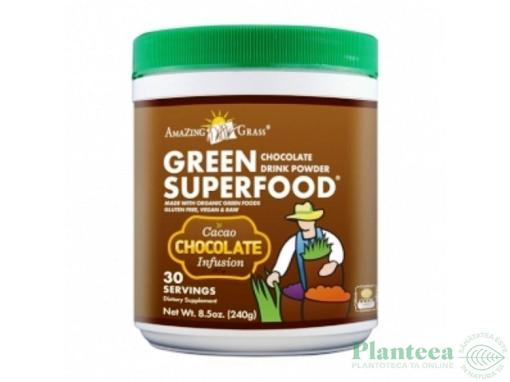 Pulbere Green Superfood ciocolata eco 240g - AMAZING GRASS