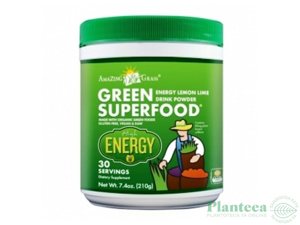Pulbere Green Superfood energy lamaie lime 210g - AMAZING GRASS