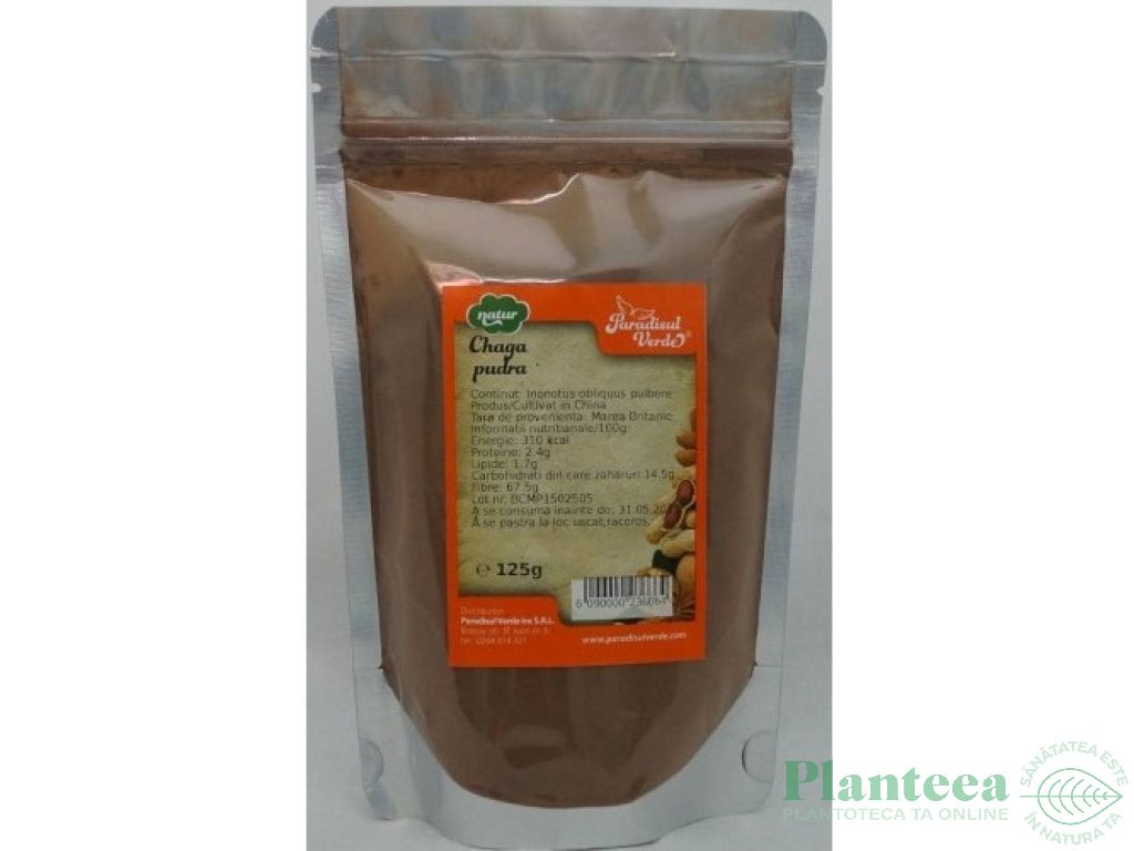 Pulbere chaga natur 125g - PARADISUL VERDE