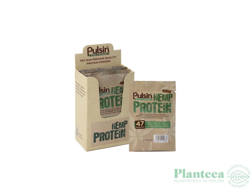 Pulbere proteica canepa raw 20g - PULSIN