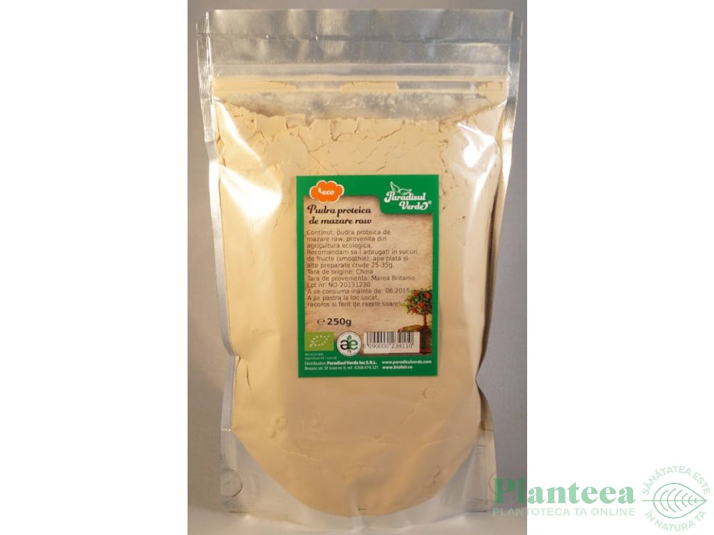 Pulbere proteica mazare raw eco 250g - PARADISUL VERDE