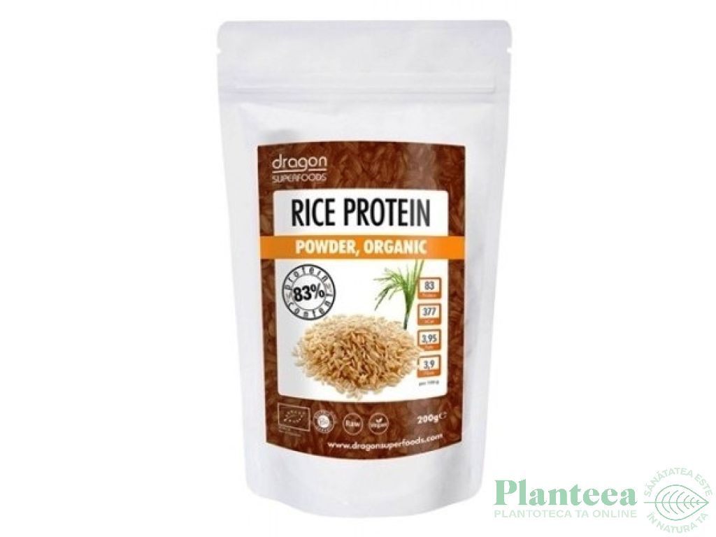 Pulbere proteica orez raw eco 200g - DRAGON SUPERFOODS