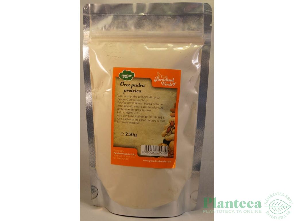 Pulbere proteica orez natur 250g - PARADISUL VERDE