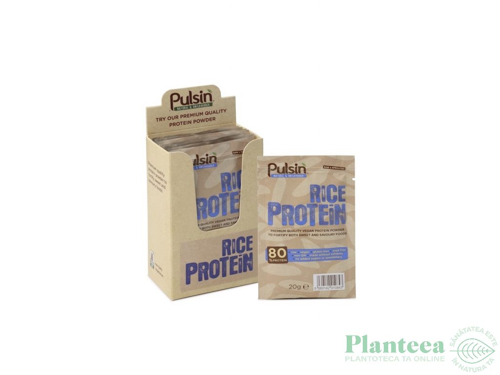 Pulbere proteica orez brun germinat raw 20g - PULSIN