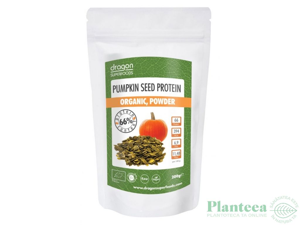 Pulbere proteica seminte dovleac raw 2eco 00g - DRAGON SUPERFOODS