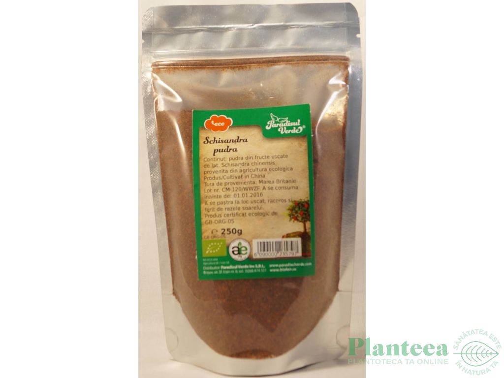 Pulbere schizandra eco 250g - PARADISUL VERDE