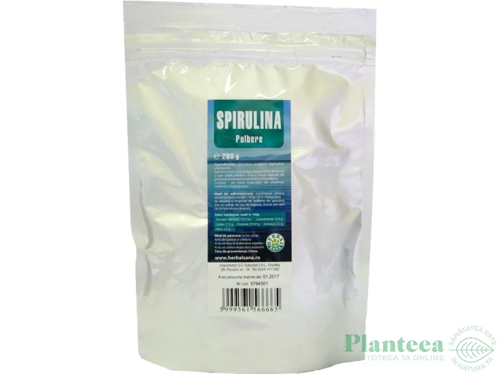 Pulbere spirulina 200g - HERBAL SANA