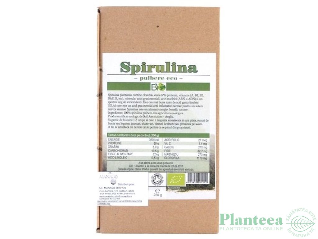 Pulbere spirulina bio 250g - DECO ITALIA