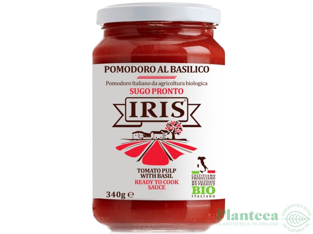 Sos rosii pasate busuioc eco 340g - IRIS BIO