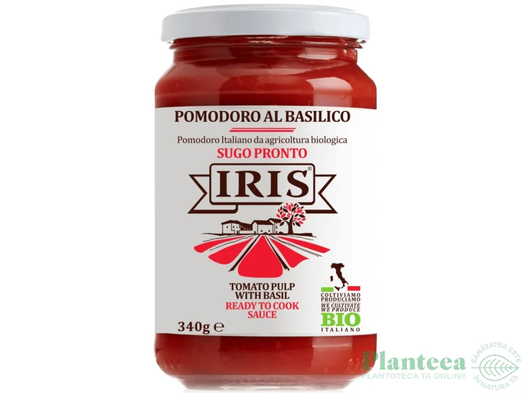 Sos rosii pasate busuioc eco 340g - IRIS BIO
