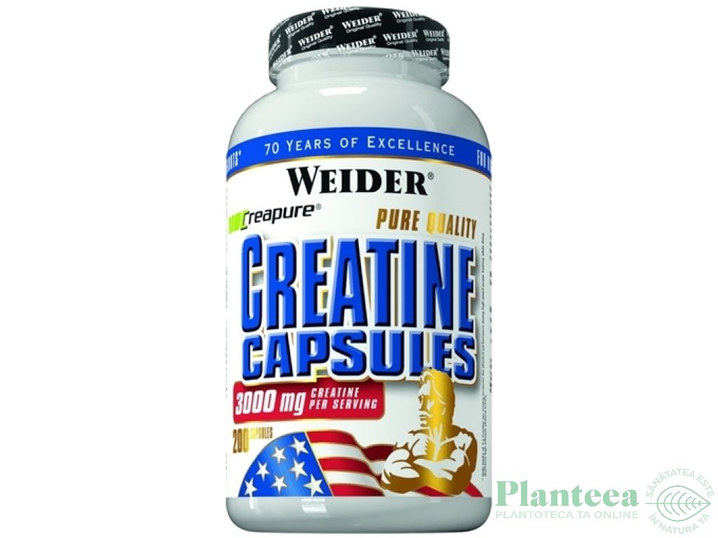 Pulbere creatina pura 1000mg 200cps - WEIDER