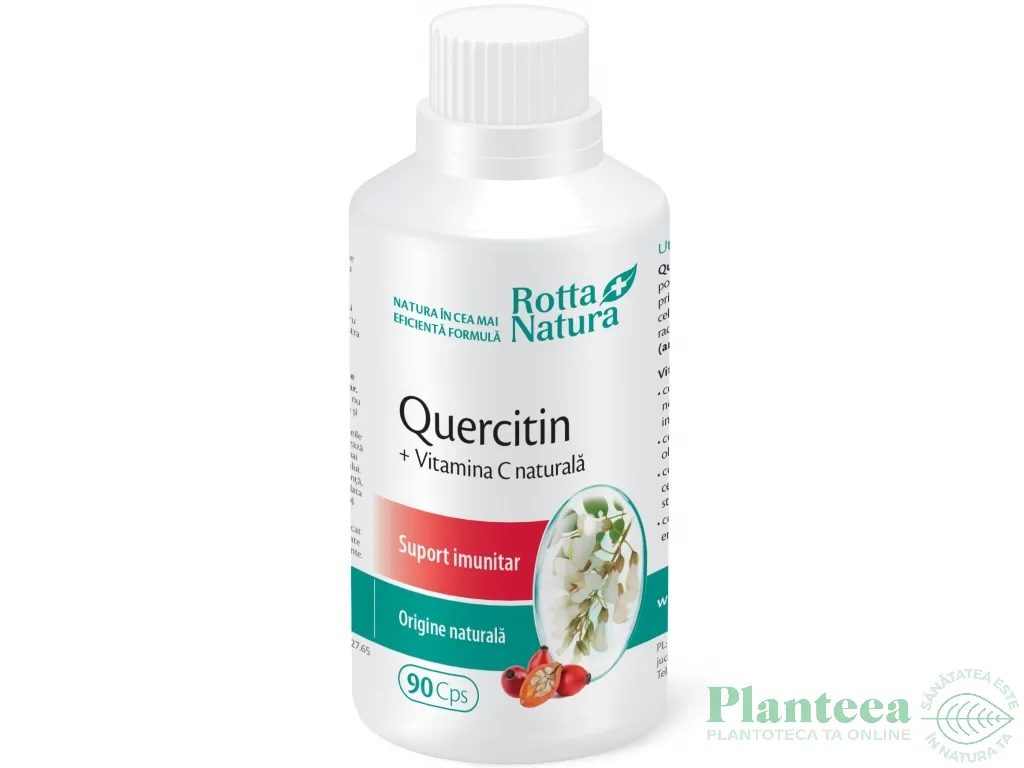 Quercetin vitamina C naturala 90cps - ROTTA NATURA