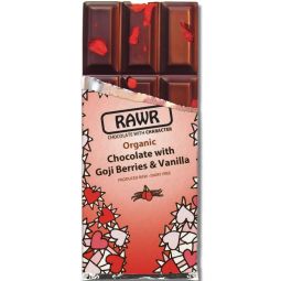 Ciocolata neagra 72%cacao goji vanilie raw eco 60g - RAWR