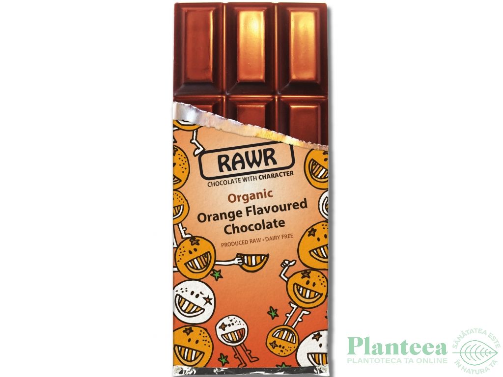 Ciocolata neagra 68%cacao portocale raw eco 60g - RAWR
