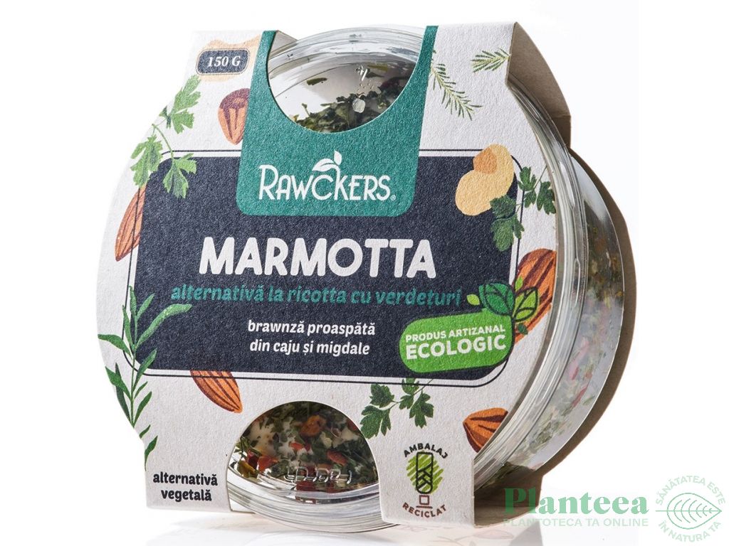 Ricotta caju migdale cu verdeturi Marmotta eco 150g - RAWCKERS