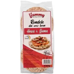 Rondele expandate orez brun hrisca quinoa 60g - SUPERFOODS