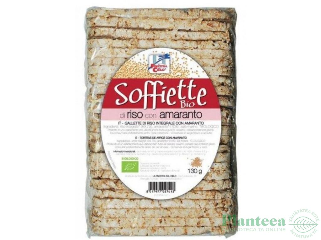 Rondele expandate orez amarant cu sare eco 130g - LA FINESTRA SUL CIELO