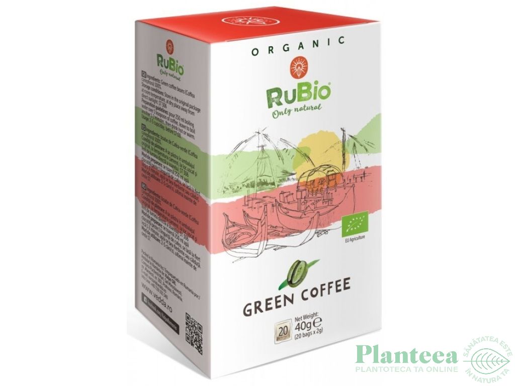 Cafea verde macinata organica 20plx2g - RUBIO