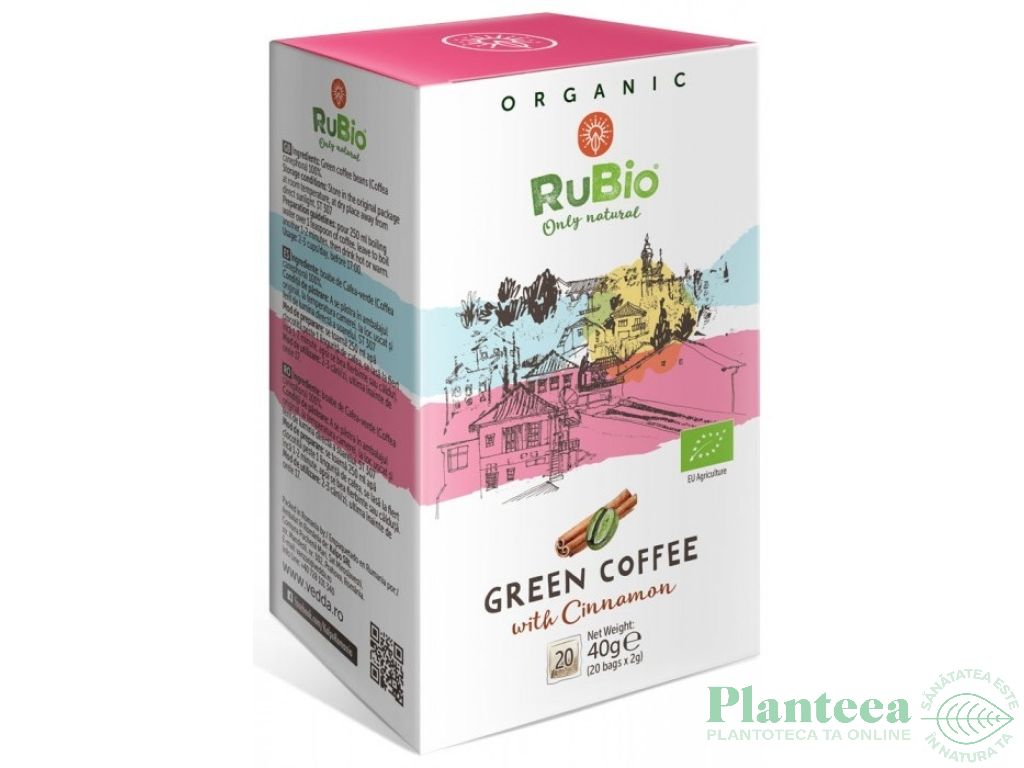 Cafea verde macinata scortisoara organica 20plx2g - RUBIO