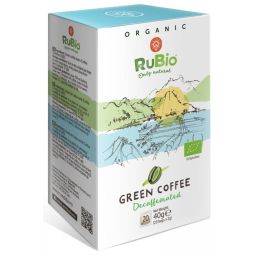 Cafea verde macinata decofeinizata organica 20plx2g - RUBIO
