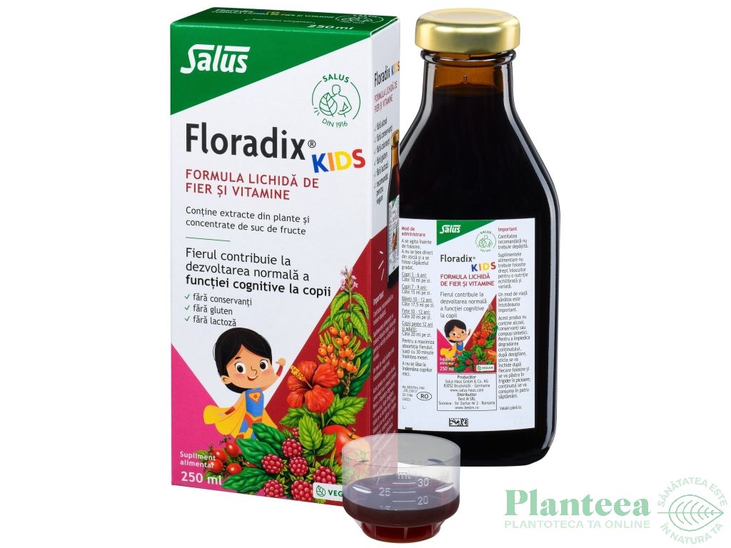 Formula lichida fier vitamine copii Floradix Kids 250ml - SALUS HAUS