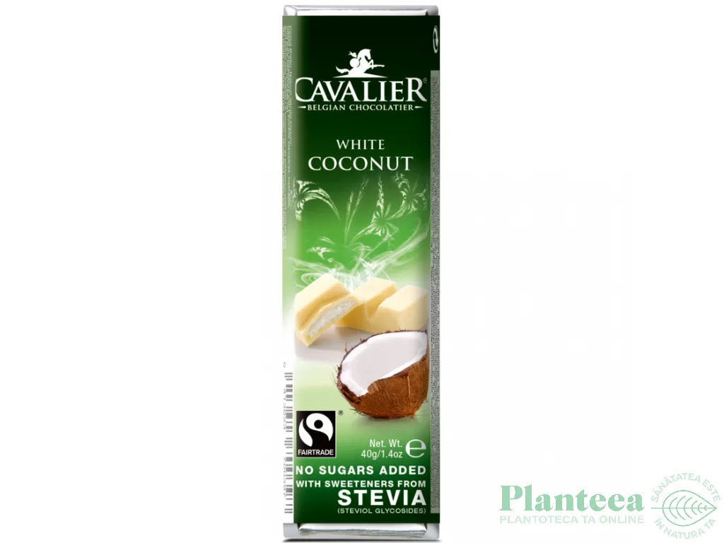 Ciocolata alba crema cocos 40g - CAVALIER