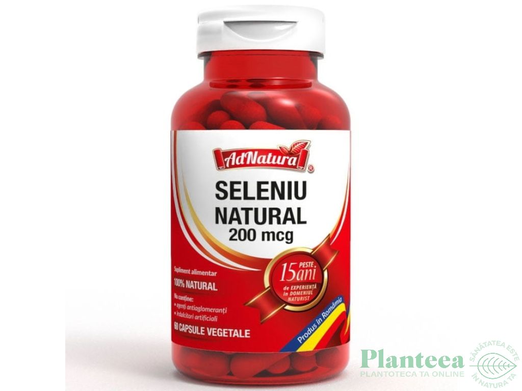 Seleniu natural 200mcg 60cps - ADNATURA