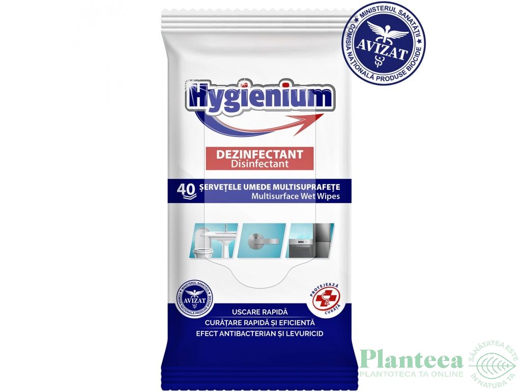 Servetele umede dezinfectante multisuprafete 40b - HYGIENIUM