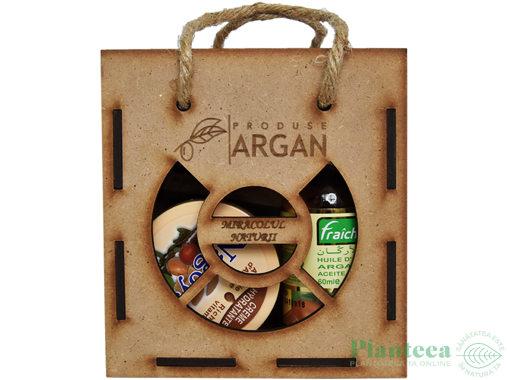 Set Cadou rustic [ulei argan fraicheur 60ml+crema nagoya 100ml+sapun argana 40g] 3b - AZBANE