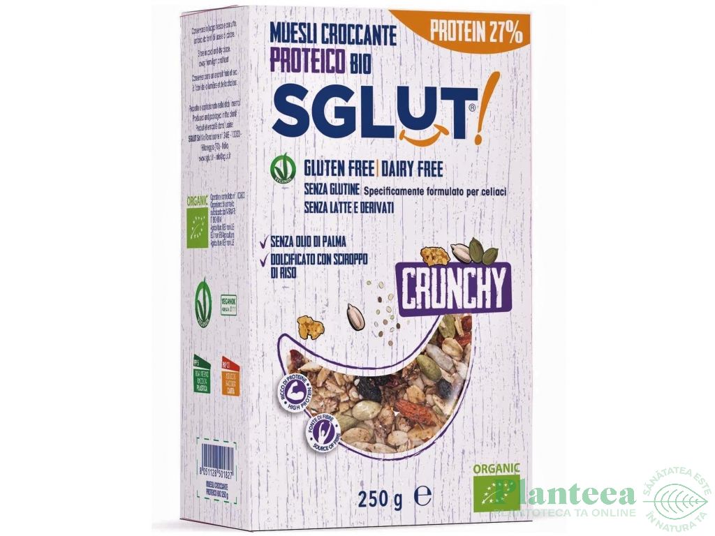 Musli crocant proteic fara gluten Sglut eco 250g - LA FINESTRA SUL CIELO