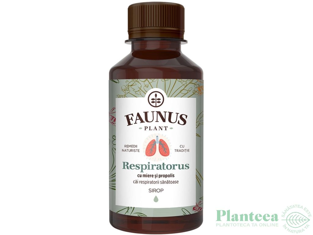 Sirop Respiratorus miere propolis fara zahar 200ml - FAUNUS PLANT