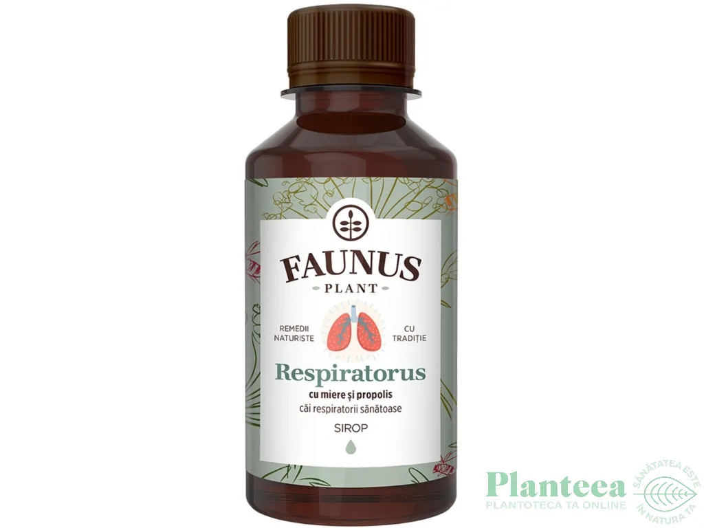 Sirop Respiratorus miere propolis fara zahar 200ml - FAUNUS