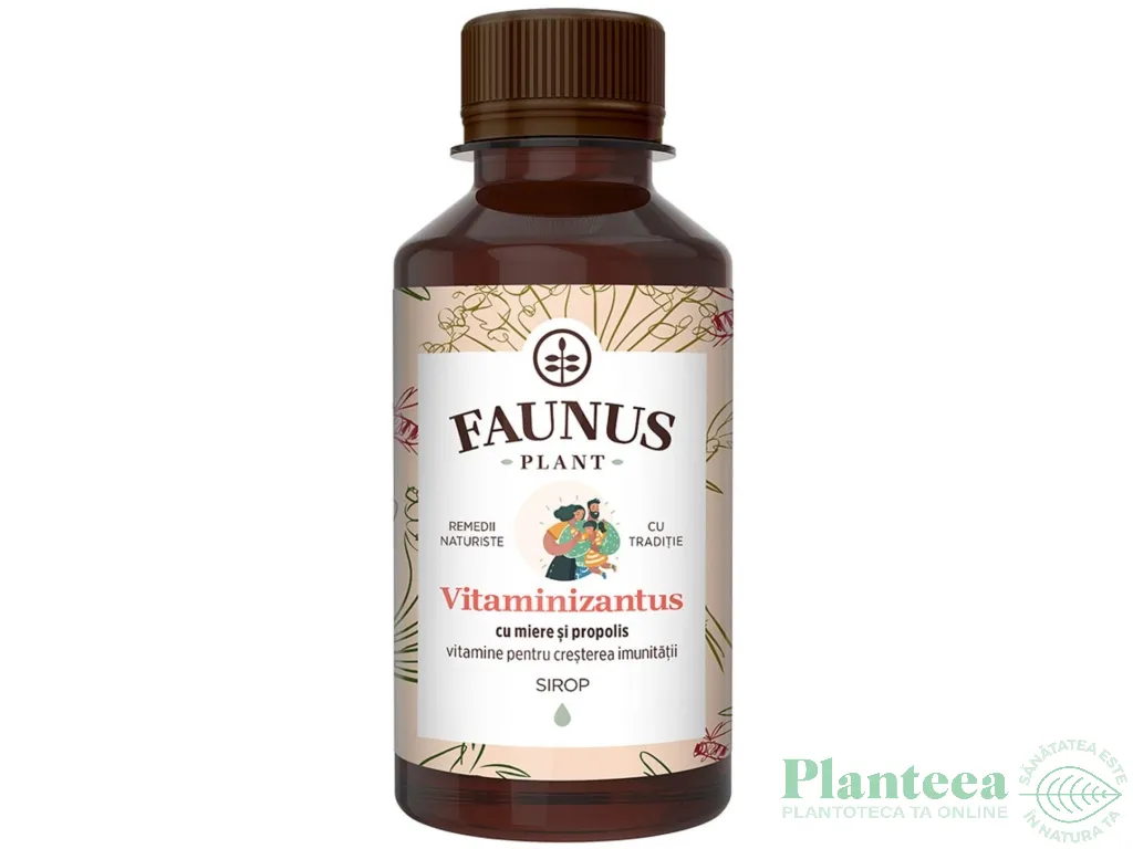 Sirop Vitaminizantus miere propolis fara zahar 200ml - FAUNUS