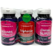 Kit intens Slabeste Natural [Detox suplu+TriphaLax+Cicoare] 3x60cps - HERBAGETICA