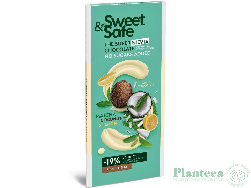 Ciocolata alba matcha cocos lamaie stevia 90g - SWEET&SAFE