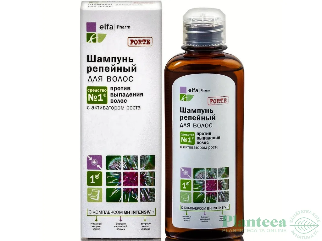 Sampon intensiv impotriva caderii cresterea parului Brusture Forte 200ml - ELFA PHARM