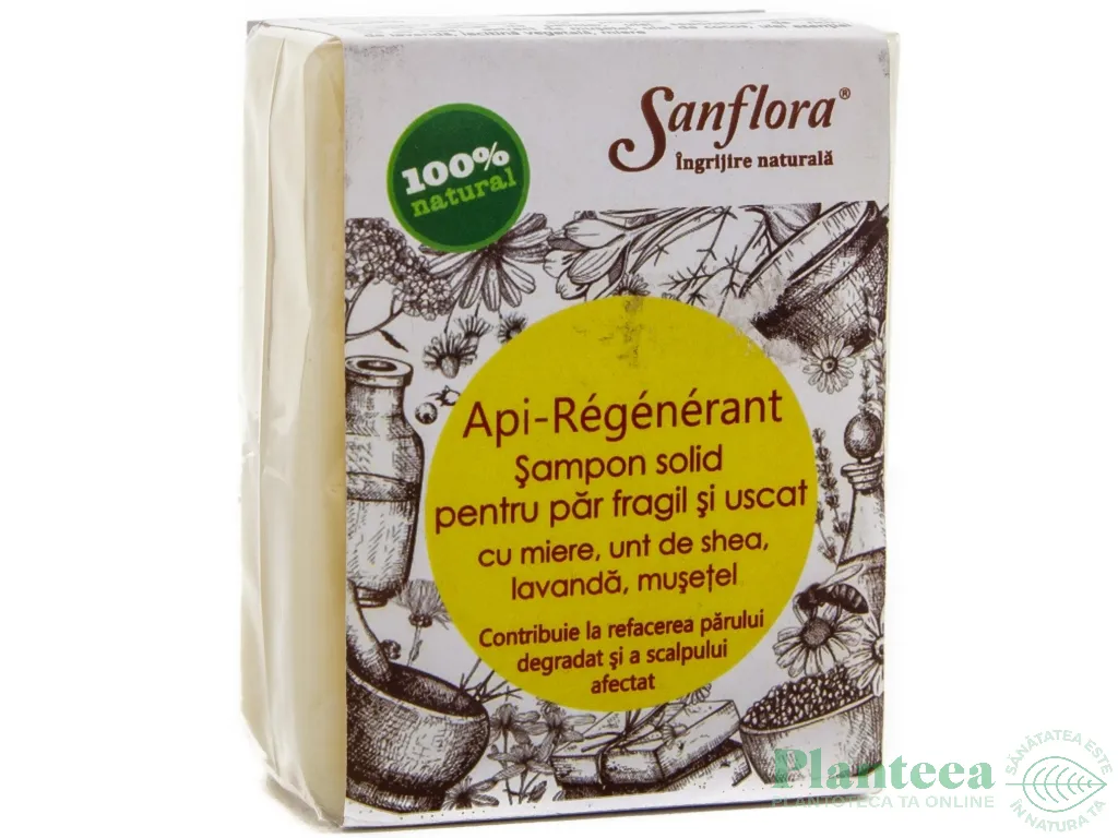 Sampon solid Api Regenerant par fragil uscat 100g - SANFLORA