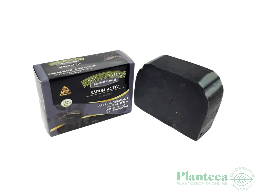 Sapun Activ neem carbune vegetal acid salicilic 100g - VERRE DE NATURE