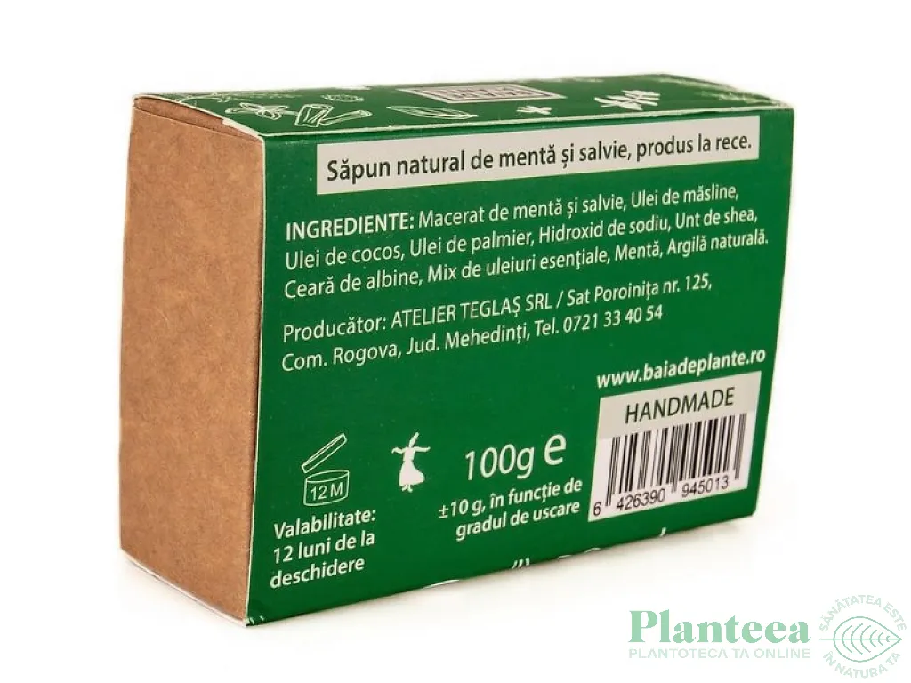 Sapun menta salvie 100g - BAIA DE PLANTE